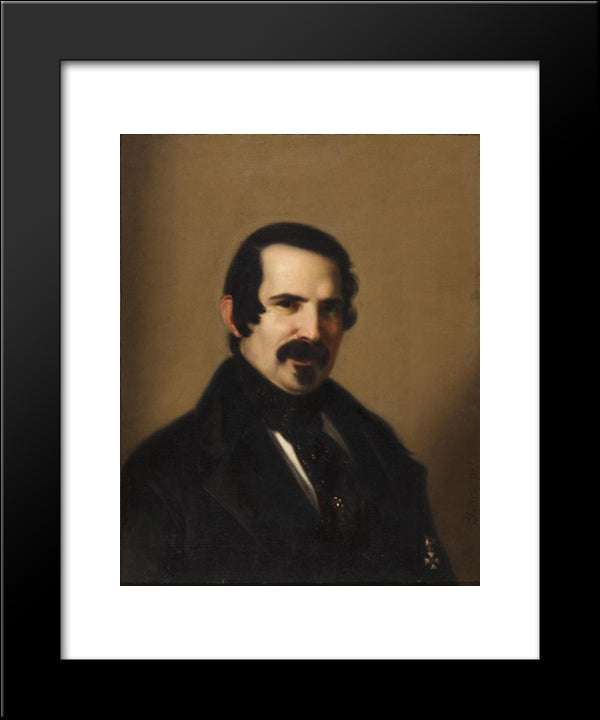 Autorretrato 20x24 Black Modern Wood Framed Art Print Poster by Fernandez Cruzado, Joaquin Manuel