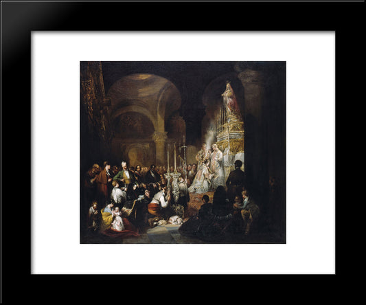 Misa Mayor En Una Iglesia Andaluza 20x24 Black Modern Wood Framed Art Print Poster by Fernandez Cruzado, Joaquin Manuel
