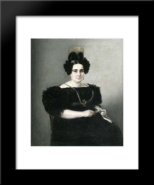 Retrato De Josefa De Corte De Gargollo 20x24 Black Modern Wood Framed Art Print Poster by Fernandez Cruzado, Joaquin Manuel