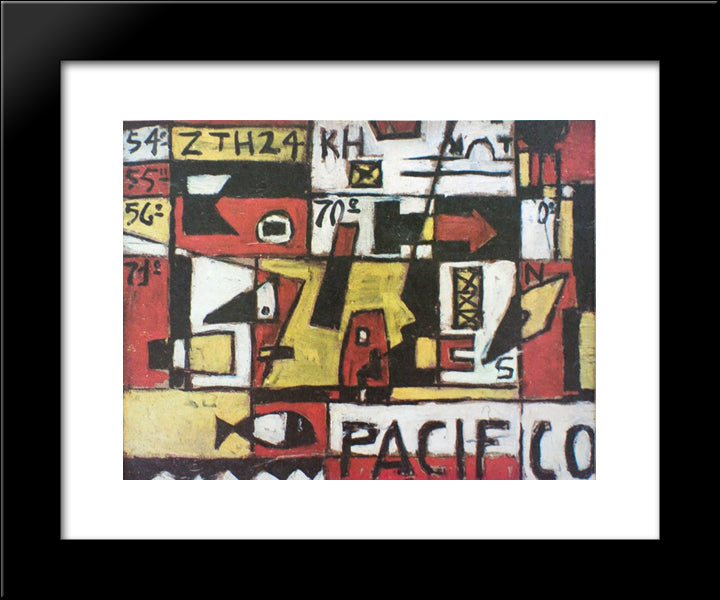Unknown Title 20x24 Black Modern Wood Framed Art Print Poster by Torres Garcia, Joaquin