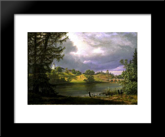 Frogner Manor 20x24 Black Modern Wood Framed Art Print Poster by Dahl, Johan Christian
