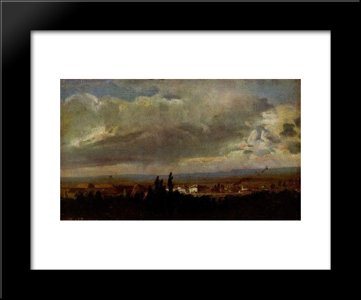Gewitterstimmung Bei Dresden 20x24 Black Modern Wood Framed Art Print Poster by Dahl, Johan Christian