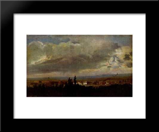 Gewitterstimmung Bei Dresden 20x24 Black Modern Wood Framed Art Print Poster by Dahl, Johan Christian
