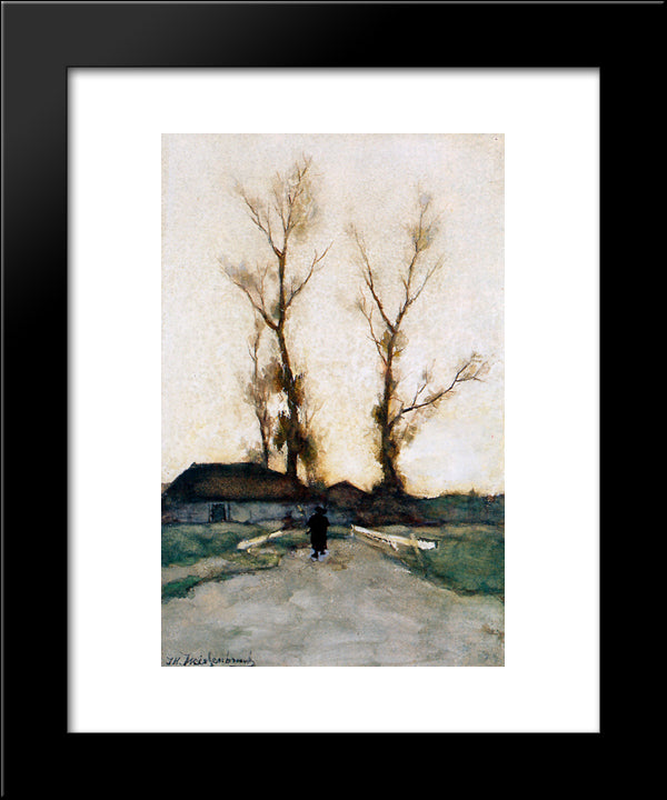 Autumn Evening 20x24 Black Modern Wood Framed Art Print Poster by Weissenbruch, Johan Hendrik