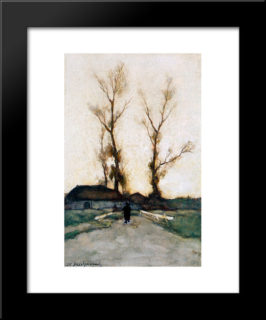 Autumn Evening 20x24 Black Modern Wood Framed Art Print Poster by Weissenbruch, Johan Hendrik
