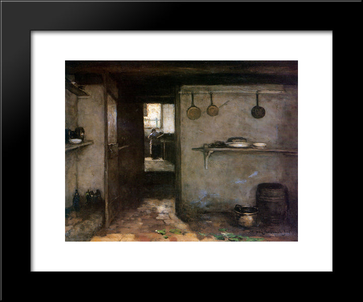 Cellar Interior 20x24 Black Modern Wood Framed Art Print Poster by Weissenbruch, Johan Hendrik