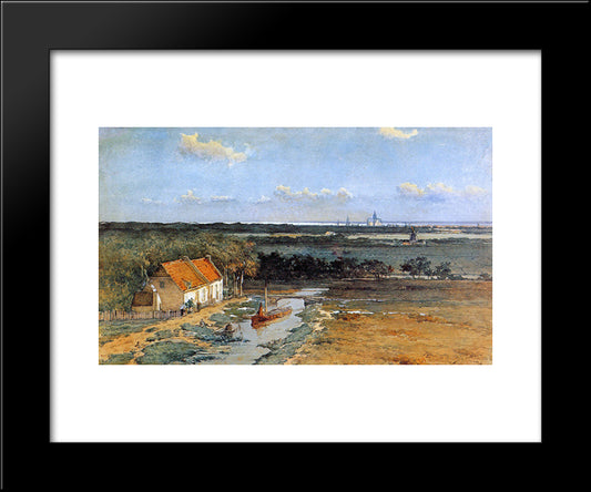 Kennemerland 20x24 Black Modern Wood Framed Art Print Poster by Weissenbruch, Johan Hendrik