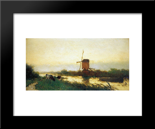 Landscape At Noorden 20x24 Black Modern Wood Framed Art Print Poster by Weissenbruch, Johan Hendrik