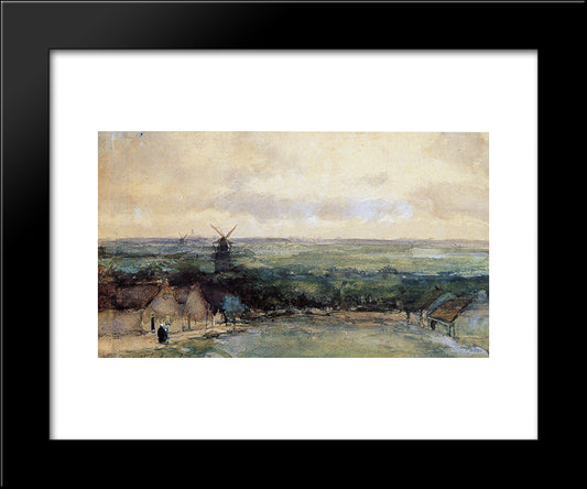 Landscape With Mills 20x24 Black Modern Wood Framed Art Print Poster by Weissenbruch, Johan Hendrik