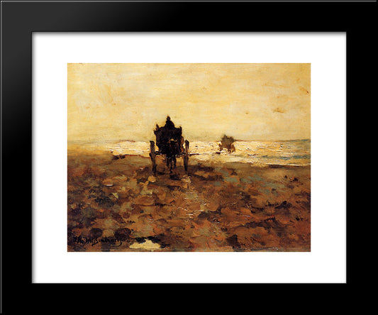 Shelf Carts 20x24 Black Modern Wood Framed Art Print Poster by Weissenbruch, Johan Hendrik