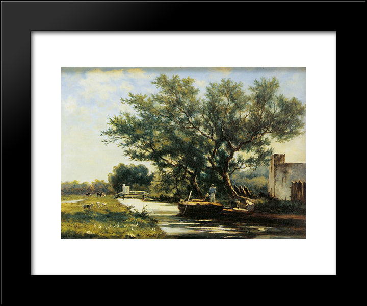 Ship Canal 20x24 Black Modern Wood Framed Art Print Poster by Weissenbruch, Johan Hendrik