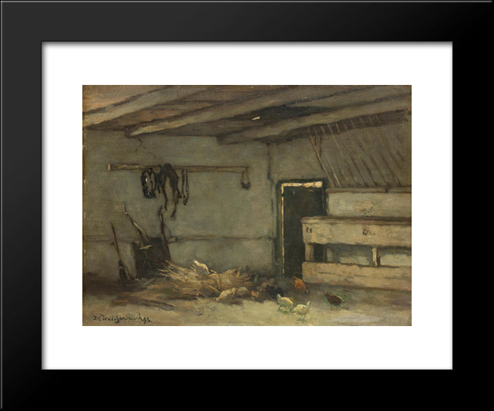 Stalinterieur 20x24 Black Modern Wood Framed Art Print Poster by Weissenbruch, Johan Hendrik