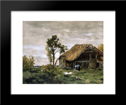 The Bleach 20x24 Black Modern Wood Framed Art Print Poster by Weissenbruch, Johan Hendrik