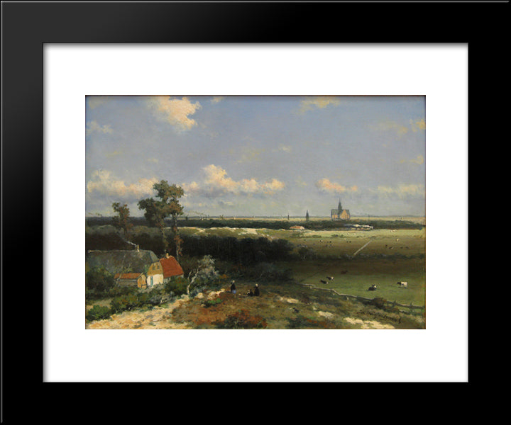 View Of Haarlem 20x24 Black Modern Wood Framed Art Print Poster by Weissenbruch, Johan Hendrik