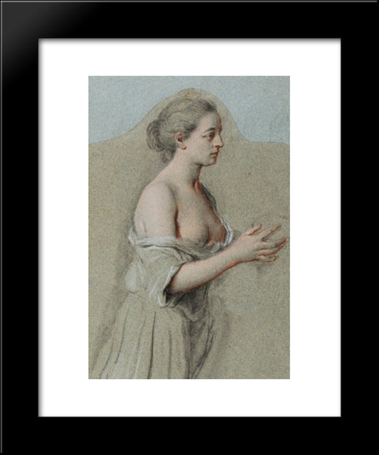 Die Bussende Maria Magdalena 20x24 Black Modern Wood Framed Art Print Poster by Peters, Johann Anton de