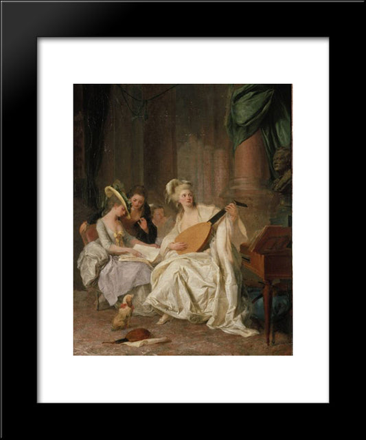 Huldigung An Gluck 20x24 Black Modern Wood Framed Art Print Poster by Peters, Johann Anton de