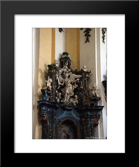 Altar Of St. Jude Thaddeus With Archangel Michael 20x24 Black Modern Wood Framed Art Print Poster by Pinzel, Johann Georg