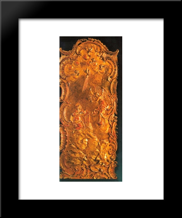 Annunciation 20x24 Black Modern Wood Framed Art Print Poster by Pinzel, Johann Georg