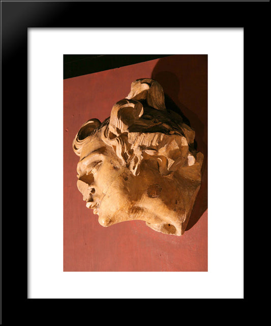 Head Of Angel 20x24 Black Modern Wood Framed Art Print Poster by Pinzel, Johann Georg