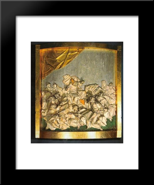 Jesus Christ With Apostles 20x24 Black Modern Wood Framed Art Print Poster by Pinzel, Johann Georg