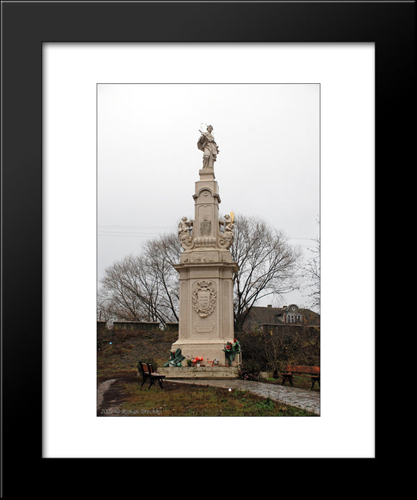 Roadside Figure Of St. John Nepomuk 20x24 Black Modern Wood Framed Art Print Poster by Pinzel, Johann Georg