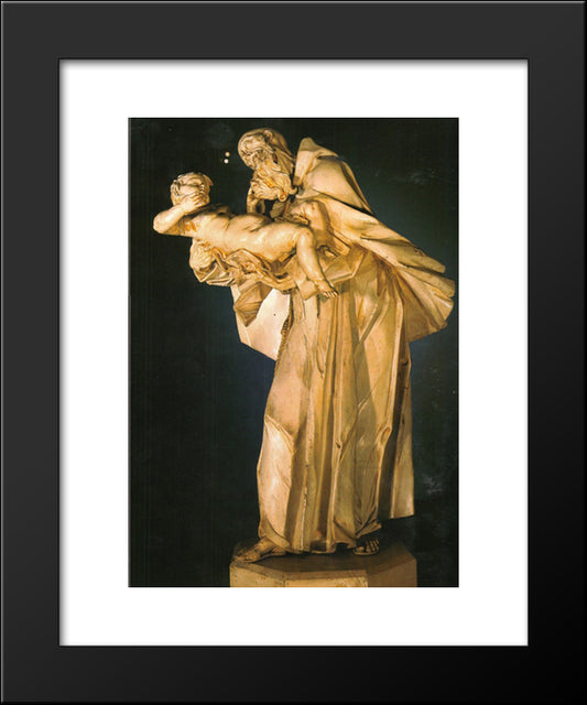 Saint Felix With Child 20x24 Black Modern Wood Framed Art Print Poster by Pinzel, Johann Georg