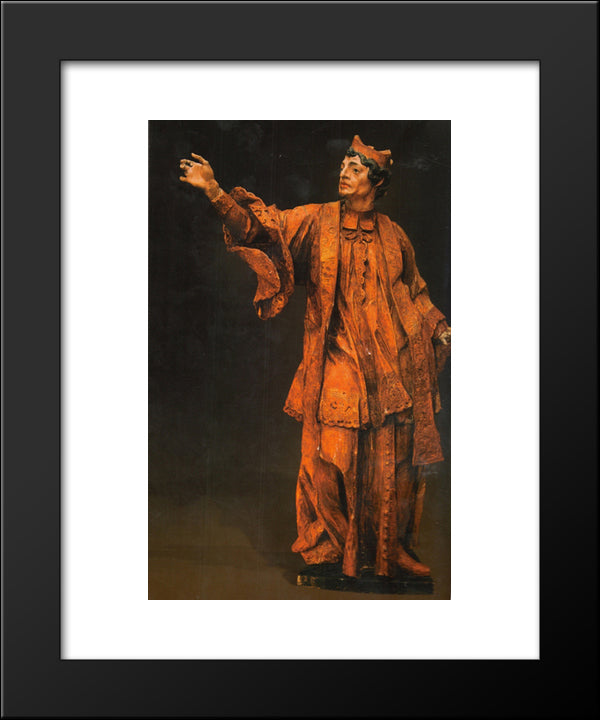 Saint Francis Borgia 20x24 Black Modern Wood Framed Art Print Poster by Pinzel, Johann Georg