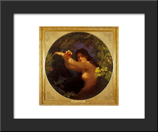 Eve With A Pomegranate 20x24 Black Modern Wood Framed Art Print Poster by Koler, Johann