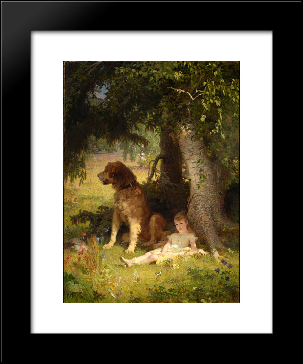 Faithful Guardian 20x24 Black Modern Wood Framed Art Print Poster by Koler, Johann