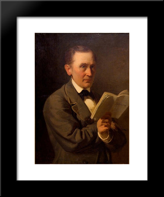 Friedrich Reinhold Kreutzwald Reading The Kalevipoeg In Manuscript 20x24 Black Modern Wood Framed Art Print Poster by Koler, Johann
