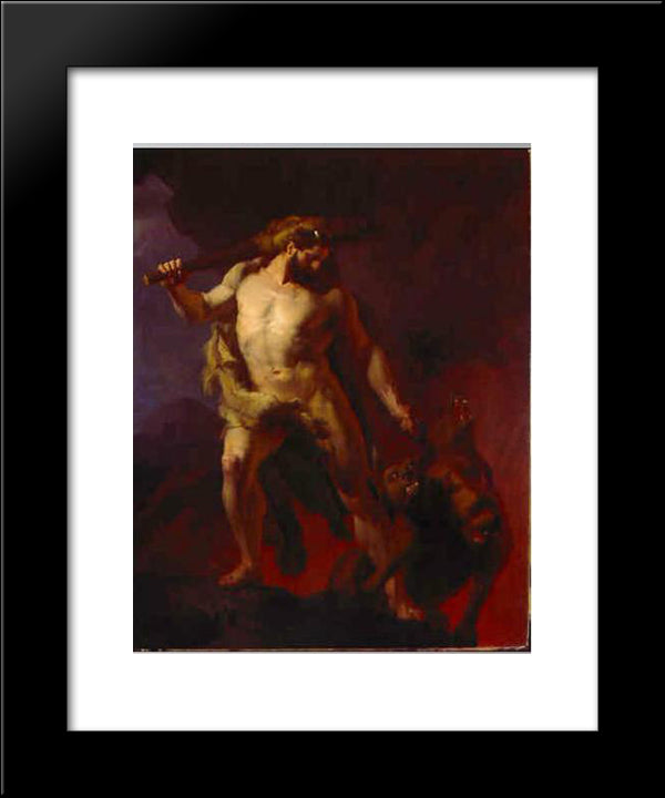 Herakles Toob Kerberose Pµrguvaravast 20x24 Black Modern Wood Framed Art Print Poster by Koler, Johann