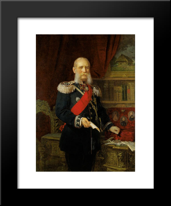 Portrait Of Dr. Philipp Karell, Emperor'S Physician 20x24 Black Modern Wood Framed Art Print Poster by Koler, Johann