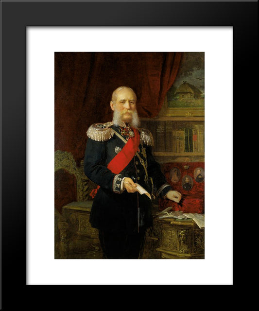 Portrait Of Dr. Philipp Karell, Emperor'S Physician 20x24 Black Modern Wood Framed Art Print Poster by Koler, Johann