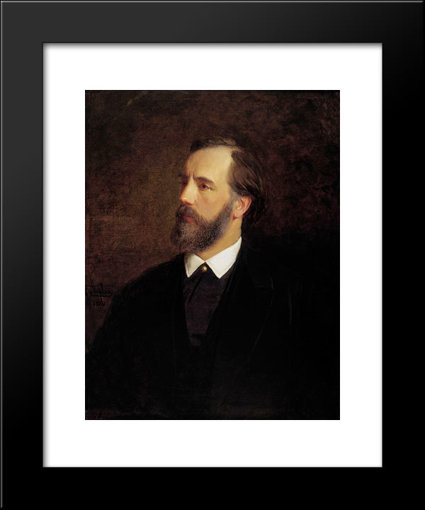 Portrait Of Hugo Treffner 20x24 Black Modern Wood Framed Art Print Poster by Koler, Johann
