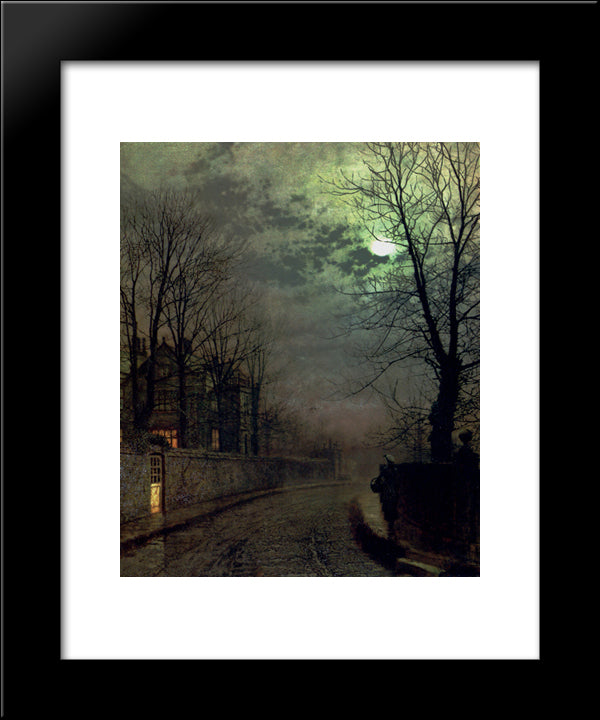 A Lane In Headingley, Leeds 20x24 Black Modern Wood Framed Art Print Poster by Grimshaw, John Atkinson