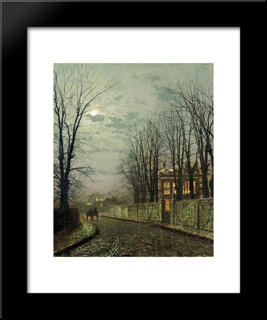 A Wintry Moon 20x24 Black Modern Wood Framed Art Print Poster by Grimshaw, John Atkinson