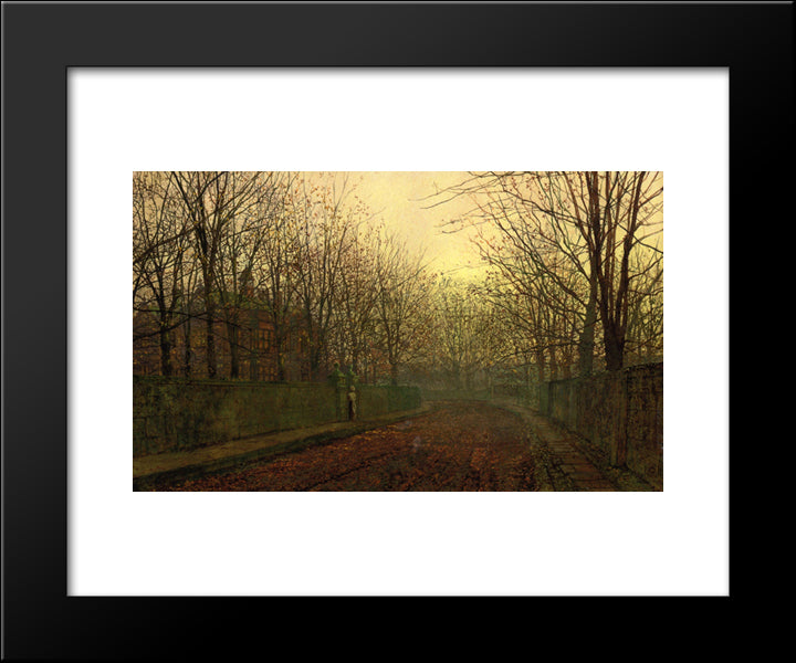 An Autumn Lane 20x24 Black Modern Wood Framed Art Print Poster by Grimshaw, John Atkinson