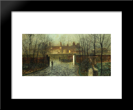 Arriving In The Hall 20x24 Black Modern Wood Framed Art Print Poster by Grimshaw, John Atkinson