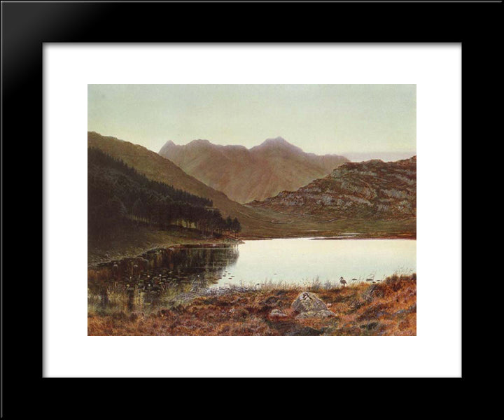 Blea Tarn At First Light, Langdale Pikes In The Distance 20x24 Black Modern Wood Framed Art Print Poster by Grimshaw, John Atkinson