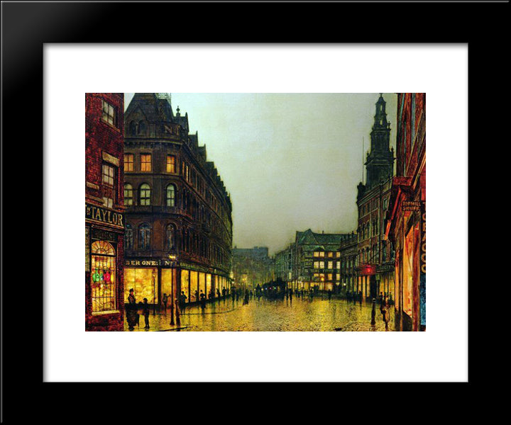 Boar Lane, Leeds 20x24 Black Modern Wood Framed Art Print Poster by Grimshaw, John Atkinson