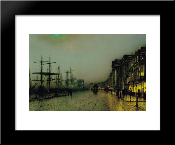 Canny Glasgow 20x24 Black Modern Wood Framed Art Print Poster by Grimshaw, John Atkinson
