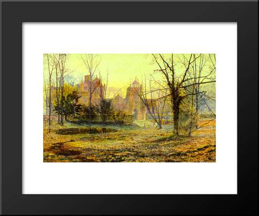 Evening, Knostrop Old Hall 20x24 Black Modern Wood Framed Art Print Poster by Grimshaw, John Atkinson