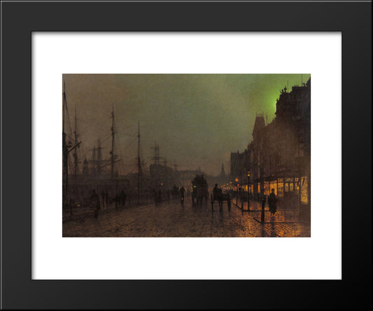 Gourock, Near The Clyde Shipping Docks 20x24 Black Modern Wood Framed Art Print Poster by Grimshaw, John Atkinson