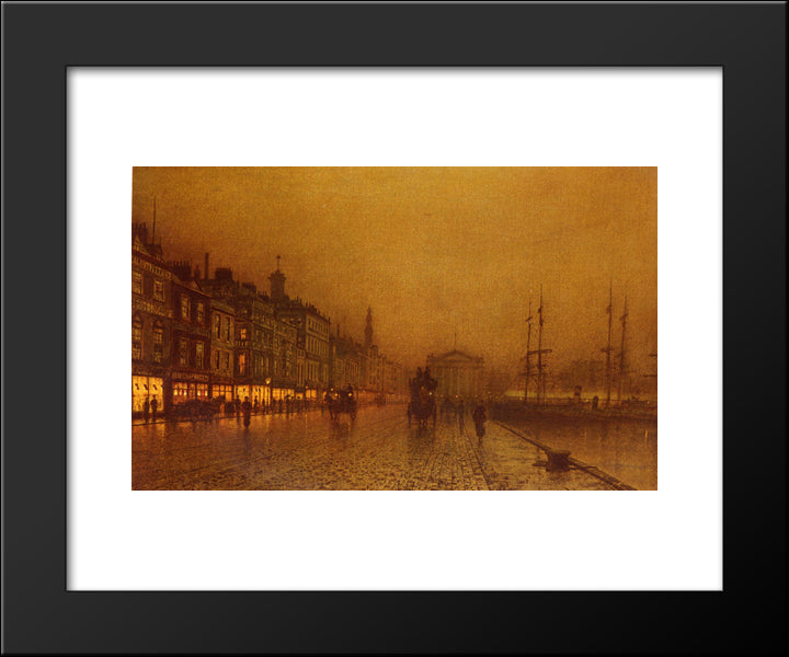 Greenock Dock 20x24 Black Modern Wood Framed Art Print Poster by Grimshaw, John Atkinson