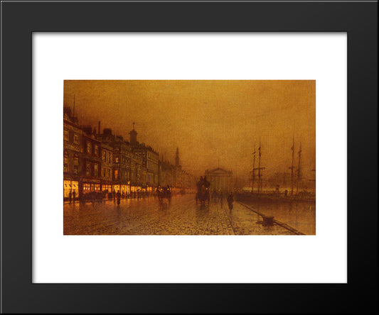 Greenock Dock 20x24 Black Modern Wood Framed Art Print Poster by Grimshaw, John Atkinson