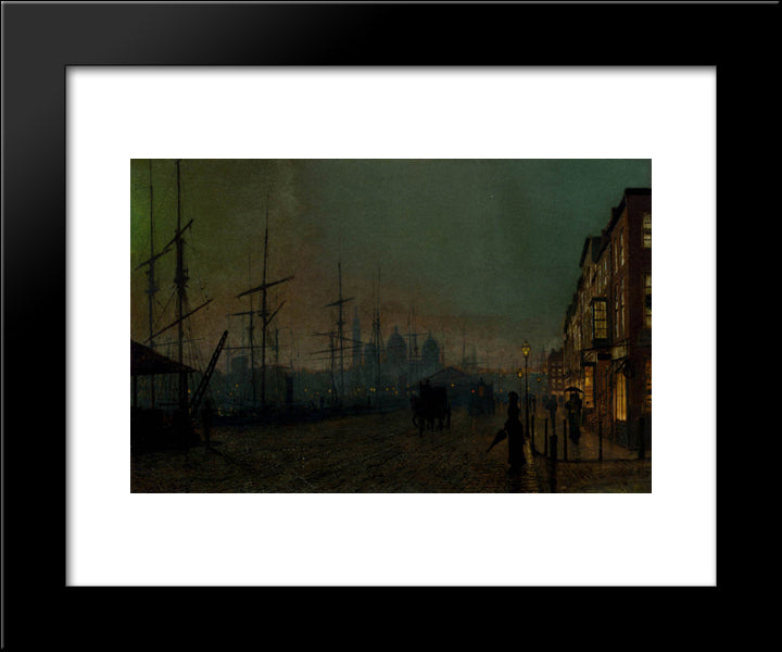 Humber Dockside, Hull 20x24 Black Modern Wood Framed Art Print Poster by Grimshaw, John Atkinson