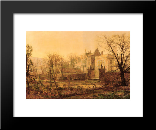 Knostrop Hall, Early Morning 20x24 Black Modern Wood Framed Art Print Poster by Grimshaw, John Atkinson
