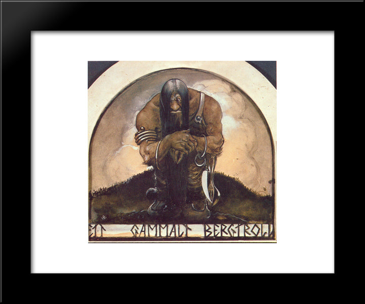 An Old Mountain Troll 20x24 Black Modern Wood Framed Art Print Poster by Bauer, John