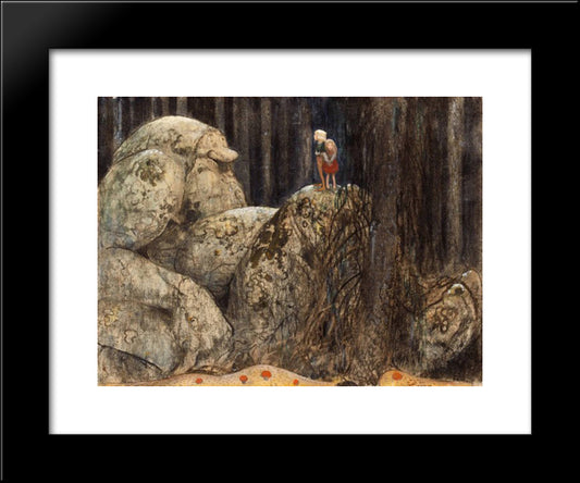 Barn Och Stentroll 20x24 Black Modern Wood Framed Art Print Poster by Bauer, John