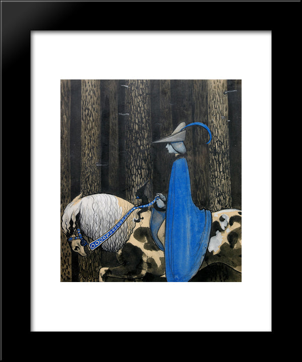 DA och dA tog tomten tag i tyglarna 20x24 Black Modern Wood Framed Art Print Poster by Bauer, John